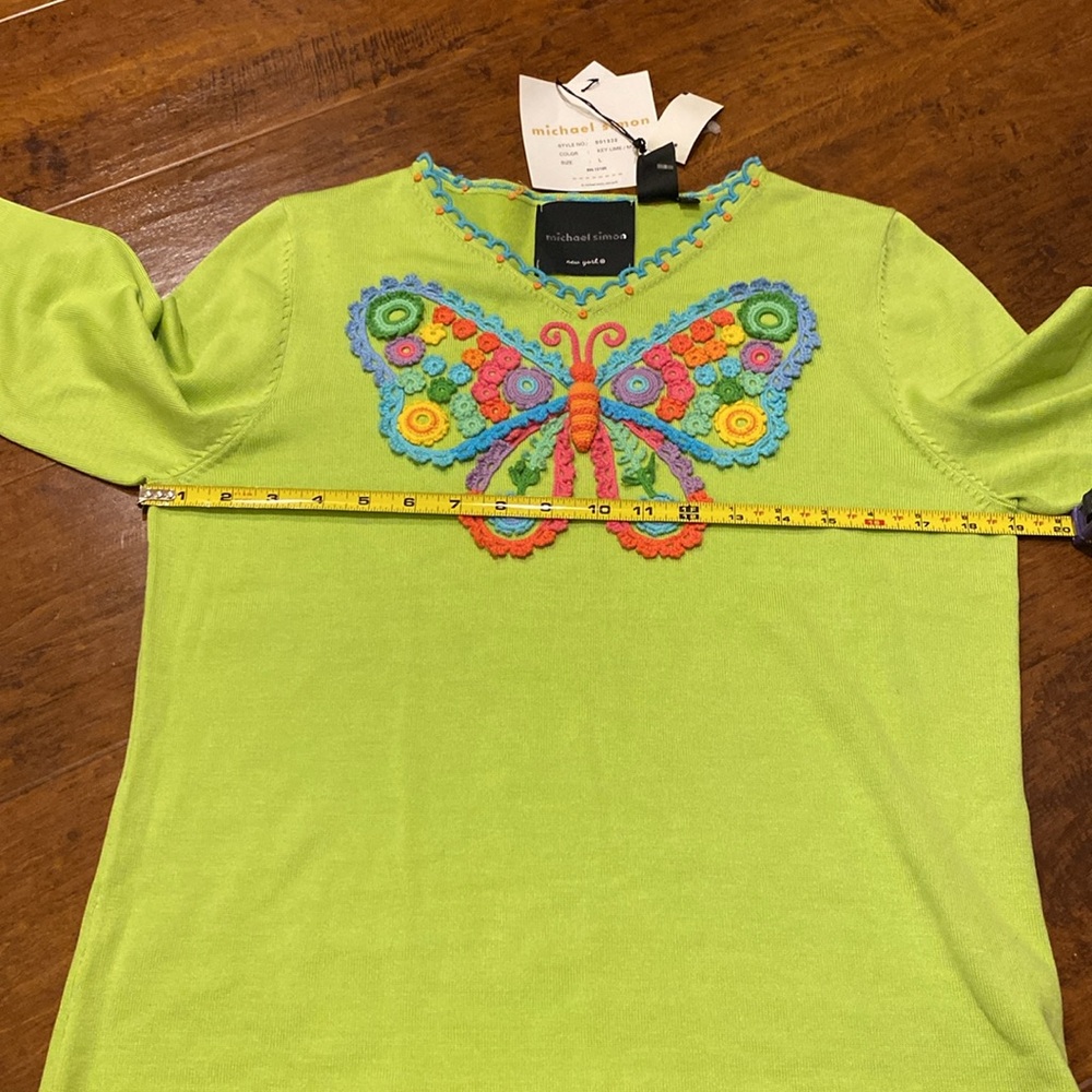 NWT Michael Simon Butterfly Sweater - Picture 11 of 12
